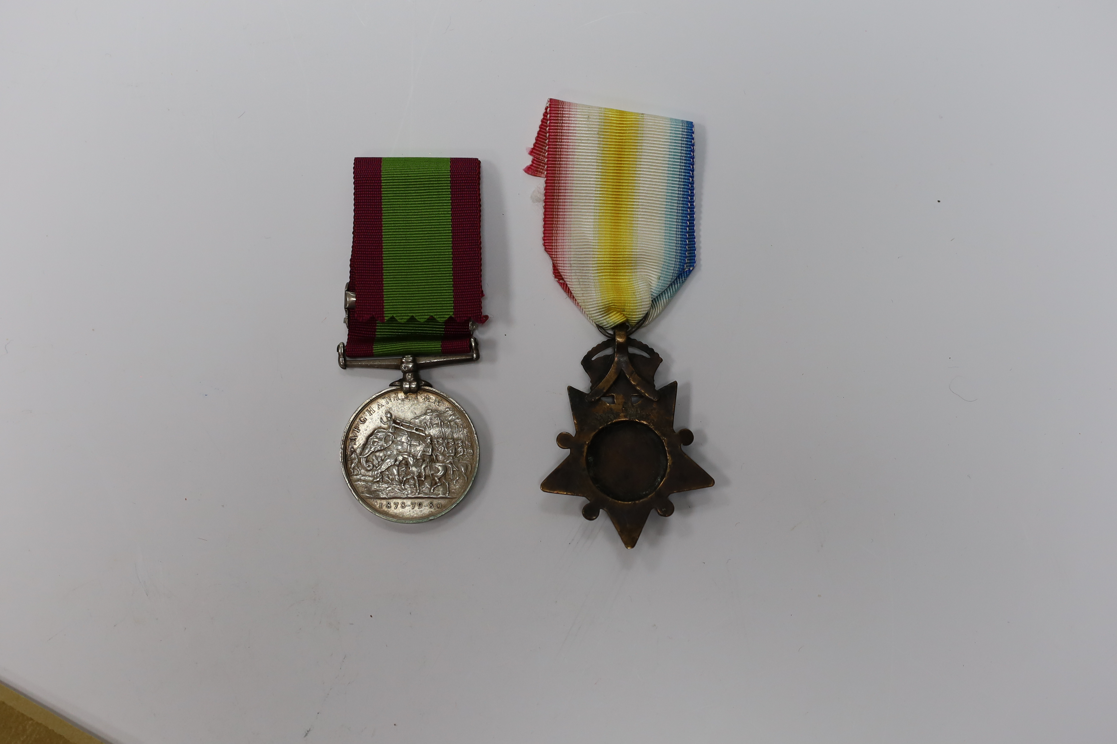 An Afghanistan Medal 1881 with Kandahar clasp to Sowah Singh ..10th Bengal. and a Kabul to Kandahar Star, unnamed as issued.